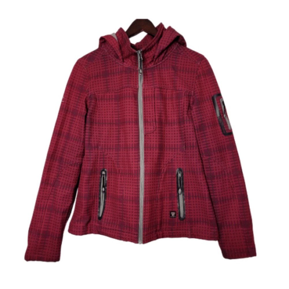 Point Zero Red Hooded Jacket Raincoat Windbreaker Size M